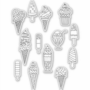 Pegatina de dibujo de crema de hielo