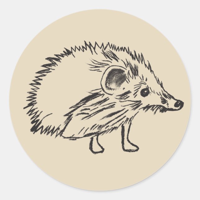 Pegatina de dibujo de edgehog de Cute (Anverso)