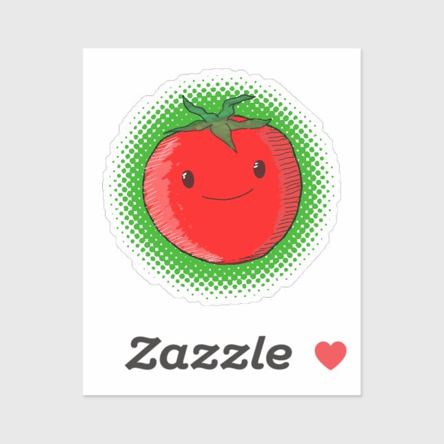 Pegatina de dibujo de tomate Personalizado (Hoja)