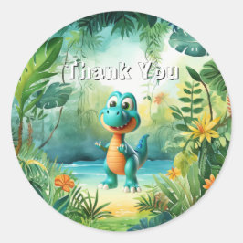 Pegatina de dinosaurio lindo