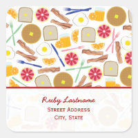 Pegatina de dirección de Breakfast Foods