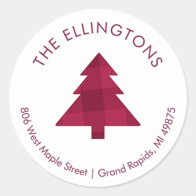 Pegatina de dirección de devolución de árbol de Na (Anverso)