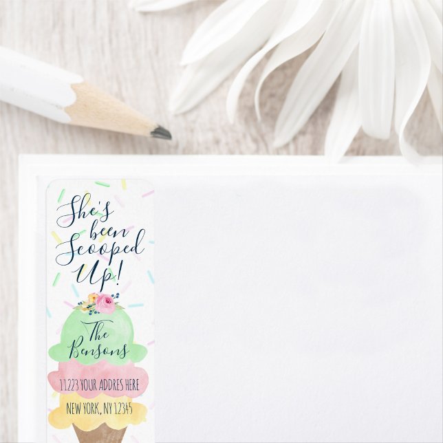 Pegatina de dirección de devolución de helado reco (Subido por el creador)