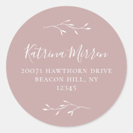 Pegatina de dirección de devolución de Rosa de bif