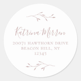 Pegatina de dirección de devolución de Rosa de bif