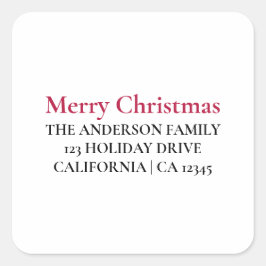 Pegatina de dirección de devolución navideña perso