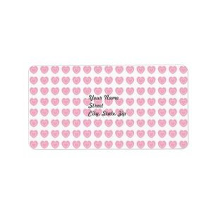 Pegatina de dirección de fondo del corazón rosado