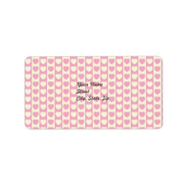 Pegatina de dirección de fondo del corazón rosado