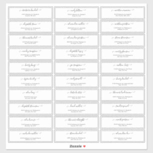 Pegatina de dirección de invitado de Boda de scri