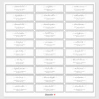 Pegatina de dirección de invitado de Boda de scrip