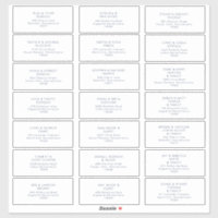 Pegatina de dirección de invitado de Boda de tipos