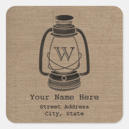 Pegatina de dirección de la linterna del monograma