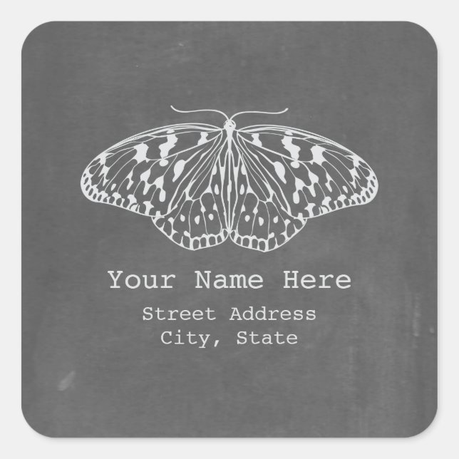 Pegatina de dirección de mariposa inspirada en el  (Anverso)