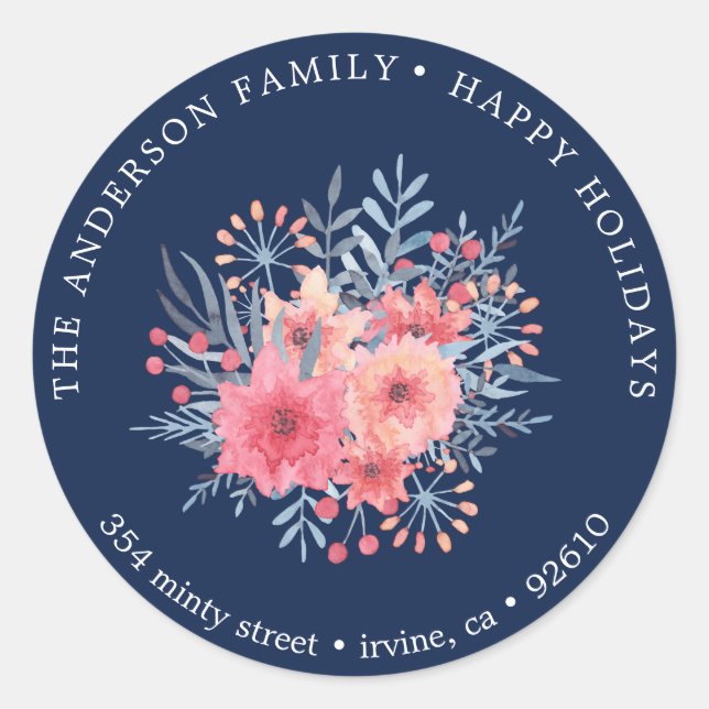 Pegatina de dirección de retorno de vacaciones de  (Anverso)