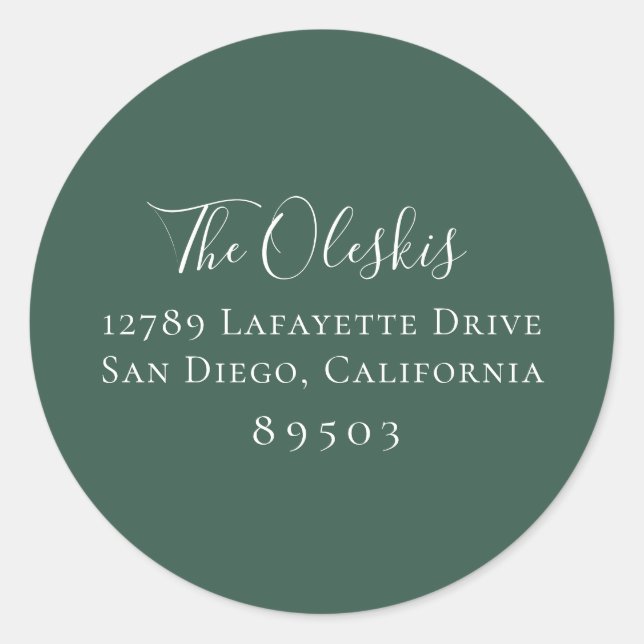 Pegatina de dirección de retorno verde de Hunter s (Anverso)