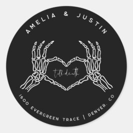 Pegatina de dirección de sobres de Boda gótico