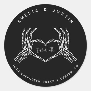 Pegatina de dirección de sobres de Boda gótico