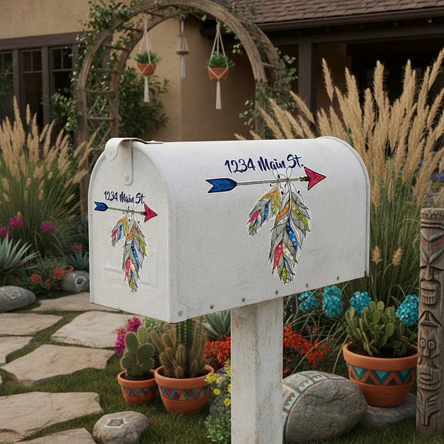 Pegatina de direcciones de buzón de flechas y plum (Subido por el creador)