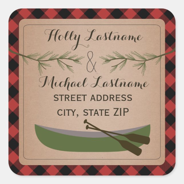 Pegatina de direcciones de canoas + ramas ecológic (Anverso)