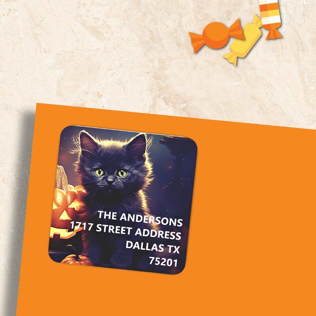 Pegatina de direcciones de Halloween de Black Kitt (Subido por el creador)