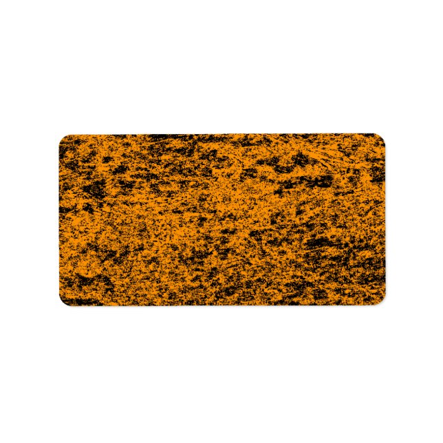 Pegatina de direcciones de mármol negro y Naranja (Frente)