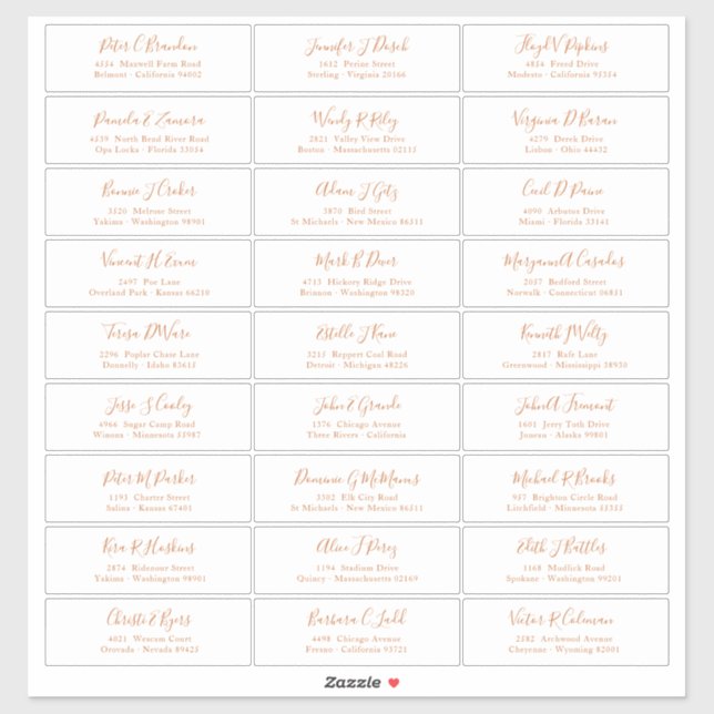 Pegatina de direcciones de nombres de invitados de (Hoja)