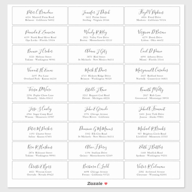 Pegatina de direcciones de nombres de invitados de (Hoja)