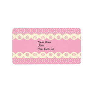 Pegatina de direcciones de ojos de corazón rosado