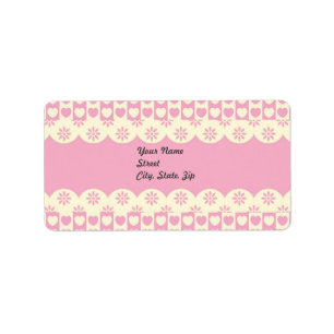 Pegatina de direcciones de ojos de corazón rosado