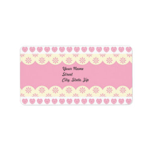 Pegatina de direcciones de ojos de corazón rosado