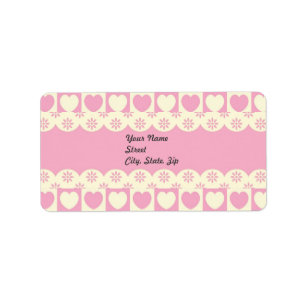 Pegatina de direcciones de ojos de corazón rosado
