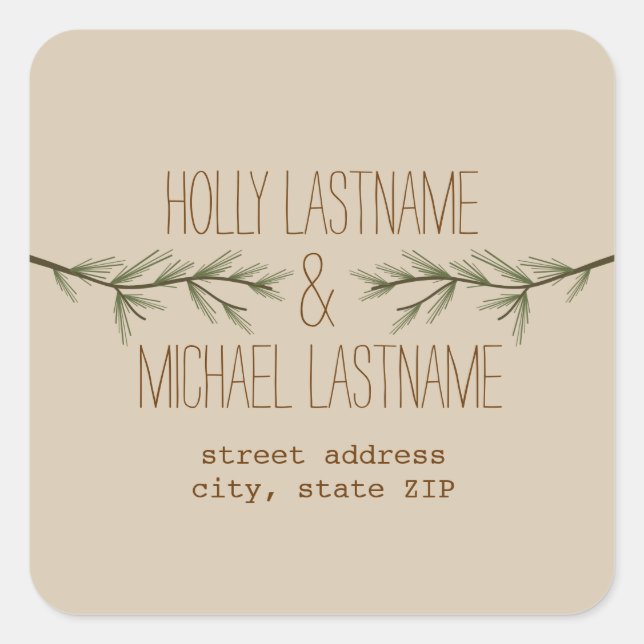 Pegatina de direcciones de ramas evergreen (Anverso)