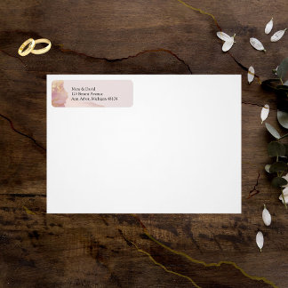 Pegatina de direcciones rosa y dorada de Seraphina