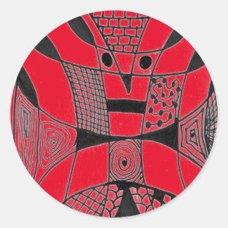 pegatina de diseño abstracto de "Yappy Dog On Red"