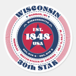 Pegatina de Diseño Círculo Patriótico Wisconsin