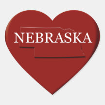 Pegatina de Diseño de Mapa Cardíaco de Nebraska