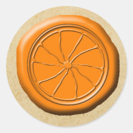 Pegatina de diseño de rebanada de Wax de naranja O
