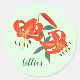 Pegatina de diseño de Red Lillies