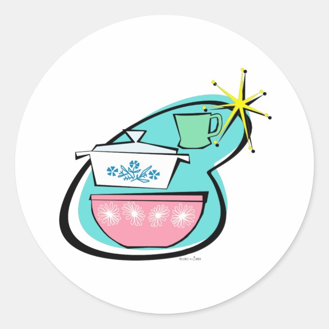 Pegatina de diseño de software de cocina atómica (Anverso)