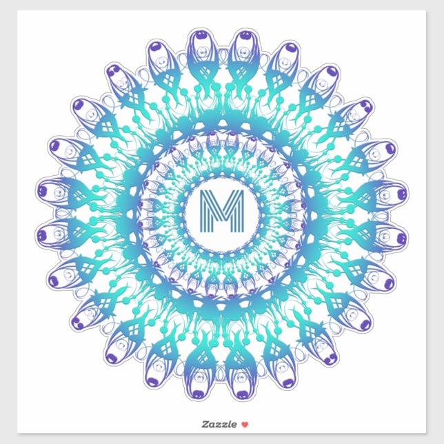 Pegatina de diseño étnico de Mandala (Hoja)