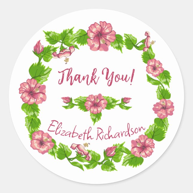 Pegatina de diseño floral de paraíso tropical (Anverso)