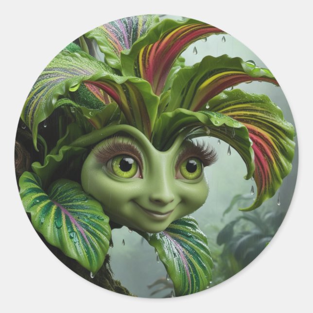 Pegatina de diseño tropical (Anverso)