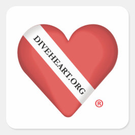 Pegatina de Diveheart Heart Square