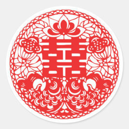 Pegatina de doble felicidad