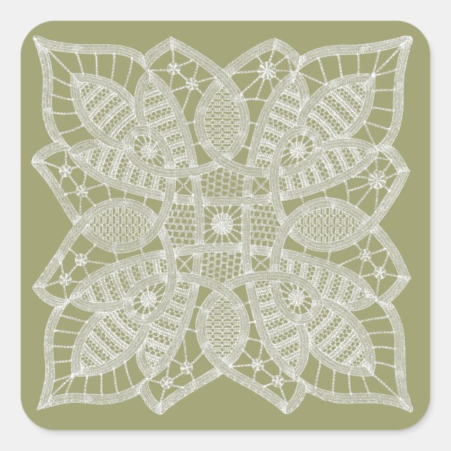 Pegatina de Doily Lace Square (Anverso)