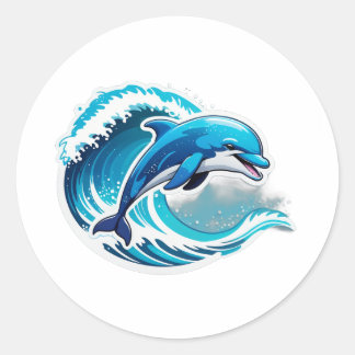 Pegatina de Dolphin Wave Ride