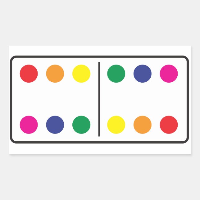 Pegatina de Domino con arcoiris doble (Anverso)