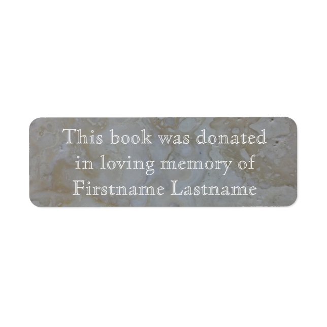 Pegatina de donación de libros Travertine (Frente)