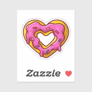 Pegatina de donut de amor lindo
