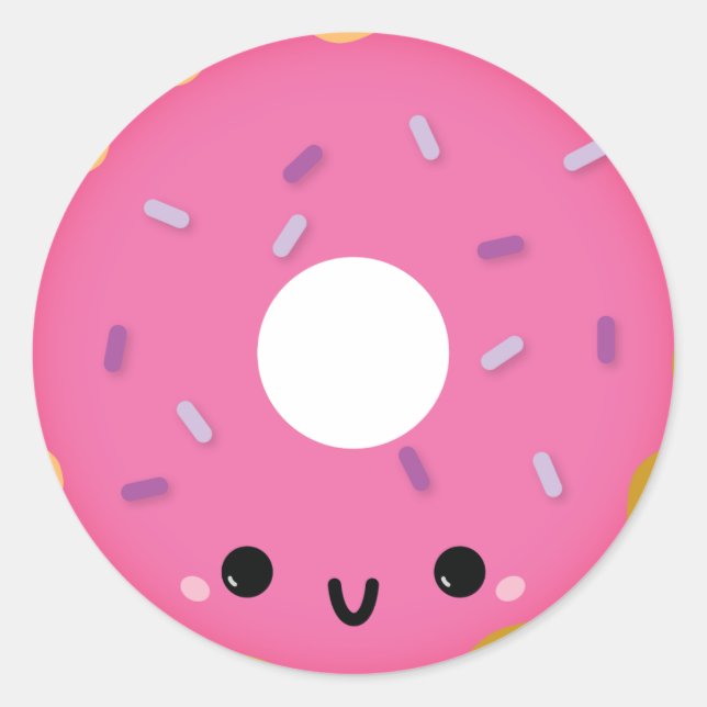 Pegatina de donut rosado (Anverso)